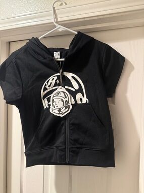 Billionaire Boys Club Black Short Sleeve Zip Hoodie with White Astronaut 7/8